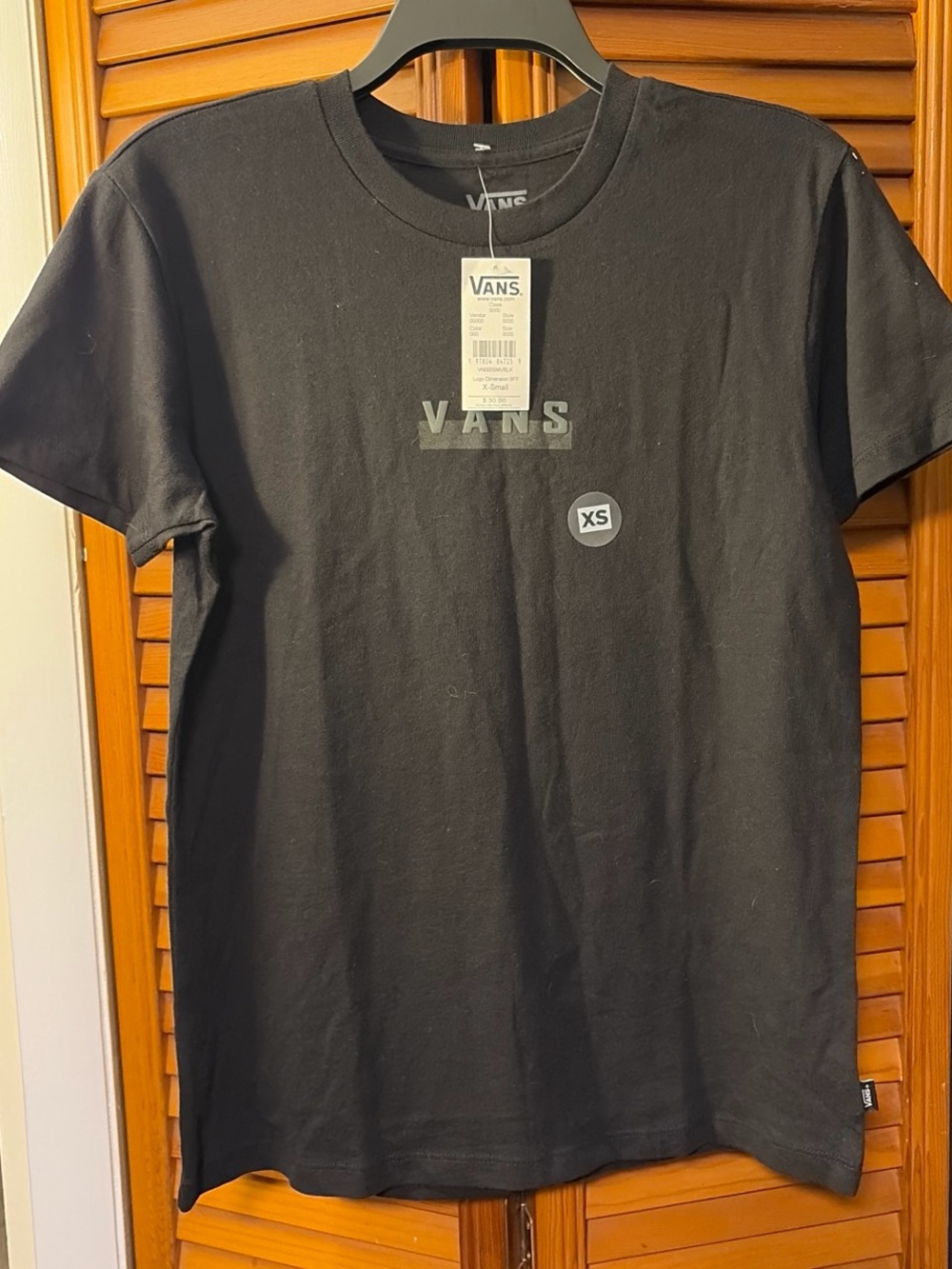 NWT Vans Off The Wall black gray t-shirt size XS